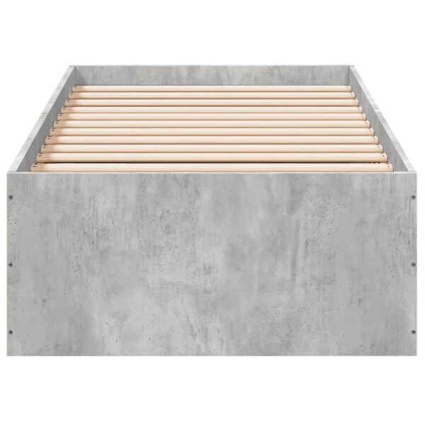 vidaXL Cadre de lit sans matelas gris b&eacute;ton 75x190 cm