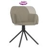 vidaXL Chaises &agrave; manger pivotantes lot de 2 gris clair velours