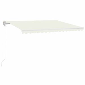 vidaXL Auvent automatique avec capteur de vent et LED 400x300 cm Cr&egrave;me