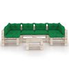 vidaXL Salon de jardin palette 7 pcs avec coussins bois de pin