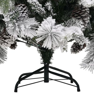vidaXL Sapin de Noël à flocons de neige et pommes de pin 195 cm PVC/PE