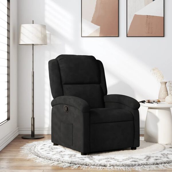 vidaXL Fauteuil inclinable noir velours