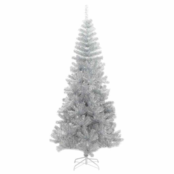 vidaXL Sapin de No&euml;l avec 300 LED avec support Argent 180 cm PET