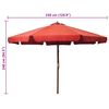 vidaXL Parasol d'ext&eacute;rieur avec m&acirc;t en bois 330 cm Terre cuite