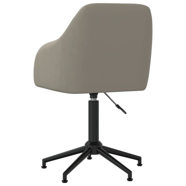 vidaXL Chaise pivotante &agrave; manger Gris clair Velours