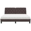 vidaXL Lit avec matelas marron fonc&eacute; 160x200 cm tissu