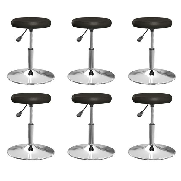 vidaXL Chaises &agrave; manger lot de 6 noir similicuir