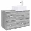vidaXL Ensemble de mobilier de salle de bain 2 pcs Sonoma gris