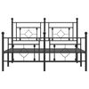 vidaXL Cadre de lit m&eacute;tal sans matelas avec pied de lit noir 140x190cm