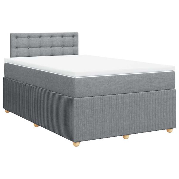 vidaXL Sommier &agrave; lattes de lit avec matelas Gris clair 120x200cm Tissu