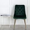 Venture Home Chaises &agrave; manger lot de 2 Velvet Deluxe vert for&ecirc;t/laiton