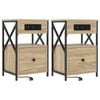 vidaXL Cabinet de chevet 2 pc Ch&ecirc;ne Sonoma 40 x 31 x 60 cm