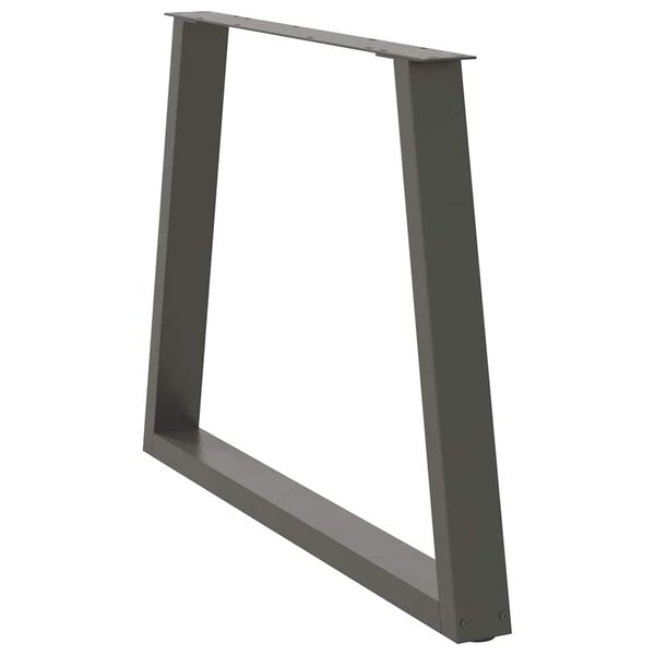 vidaXL Pieds de table &agrave; manger en forme de V, 3 pi&egrave;ces, anthracite, 100 x (72-73,3) cm, acier