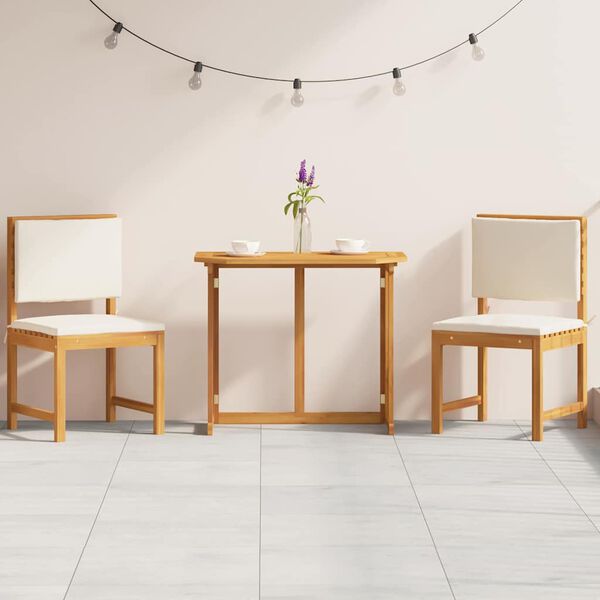 vidaXL Ensemble bistro de jardin 3 pcs Marron Bois d'Acacia Massif
