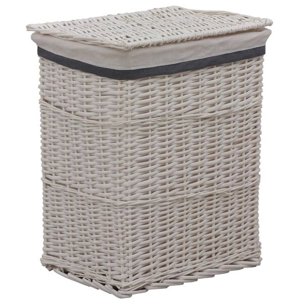 vidaXL Panier &agrave; linge Blanc Saule