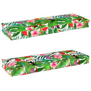 vidaXL Set de coussins de palette Floral 2 pcs Jungle tropicale