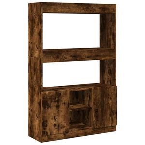 vidaXL Buffet haut ch&ecirc;ne fum&eacute; 92x33x140 cm bois d'ing&eacute;nierie