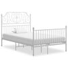 vidaXL Cadre de lit sans matelas blanc m&eacute;tal 120x200 cm