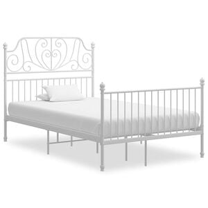 vidaXL Cadre de lit sans matelas blanc m&eacute;tal 120x200 cm