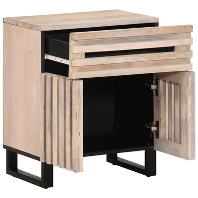 vidaXL Table de chevet 50x34x60 cm bois de manguier massif brut