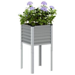 vidaXL Jardini&egrave;re gris 45x45x88 cm acier