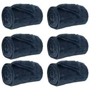 vidaXL Couvertures &agrave; jeter 6 pc Bleu marine 130 x 150 cm 3.04 kg