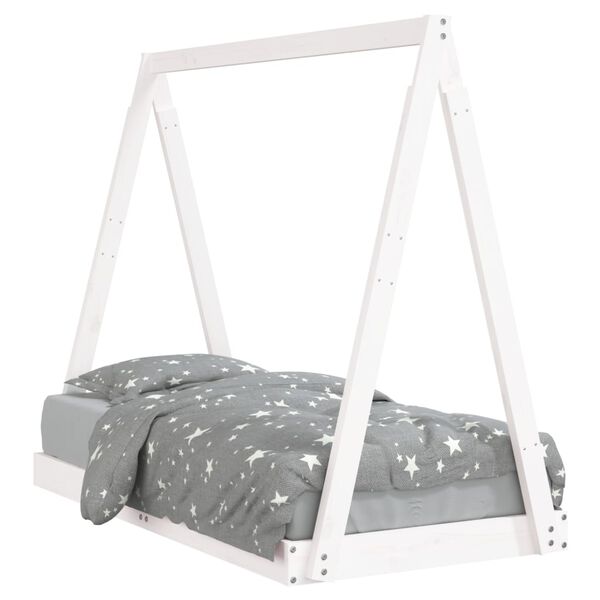 vidaXL Cadre de lit pour enfant blanc 70x140 cm bois de pin massif