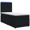 vidaXL Lit boxspring avec matelas Noir 90 x 190 cm Tissu