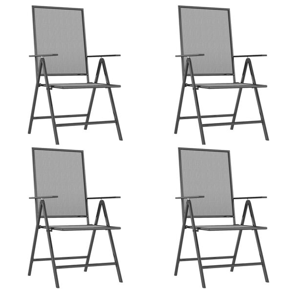 vidaXL Ensemble &agrave; manger de jardin 5 pcs anthracite acier