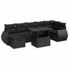 vidaXL Salon de jardin 8 pcs avec coussins noir r&eacute;sine tress&eacute;e