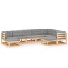 vidaXL Salon de jardin 9 pcs avec coussins Bois de pin massif