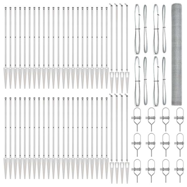 vidaXL Poteau de cl&ocirc;ture. Argent&eacute; 100 x 1,6 m (treillis de 25 mm)