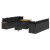 vidaXL Ensemble de canap&eacute; de jardin 11 pcs Noir polyrotin