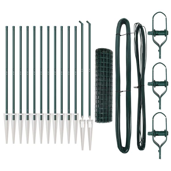 vidaXL Cl&ocirc;ture avec poteau Vert 1,2 x 25 m Acier