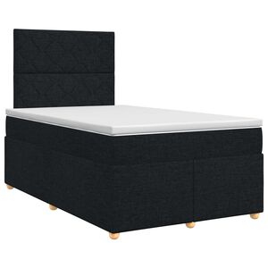 vidaXL Lit boxspring avec matelas Noir 120 x 190 cm Tissu