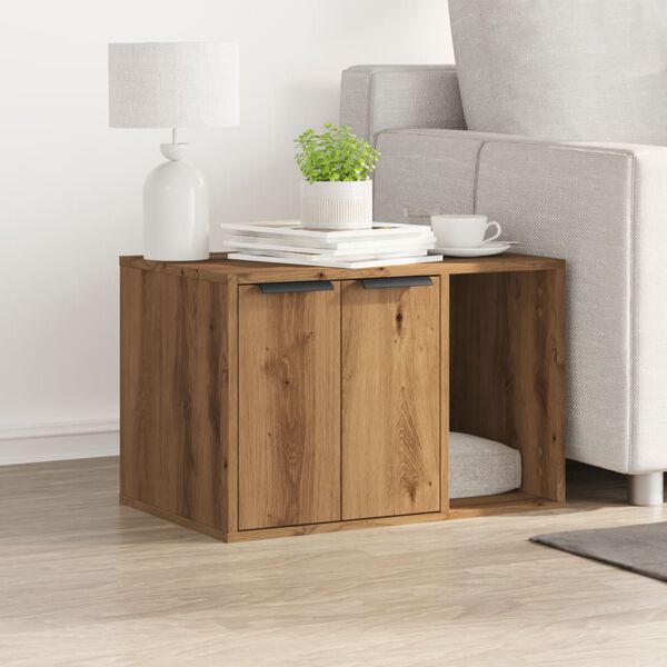 vidaXL Meuble de bac à litière pour chat chêne artisanal 60x40x40 cm