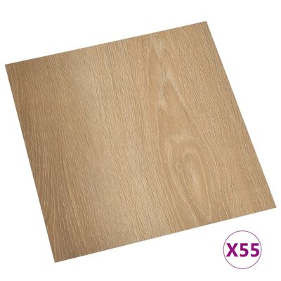 vidaXL Dalles de plancher autoadhésives 55 pcs PVC 5,11 m² marron