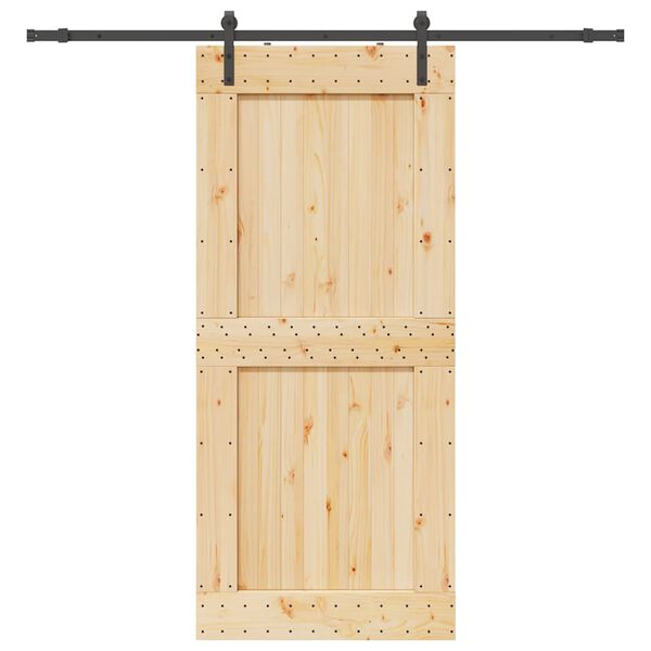 vidaXL Porte coulissante et kit de quincaillerie 100x210 cm pin massif