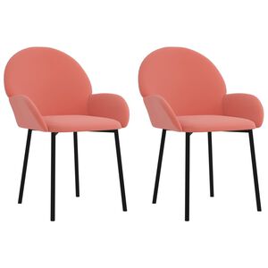 vidaXL Chaises &agrave; manger lot de 2 Rose Velours
