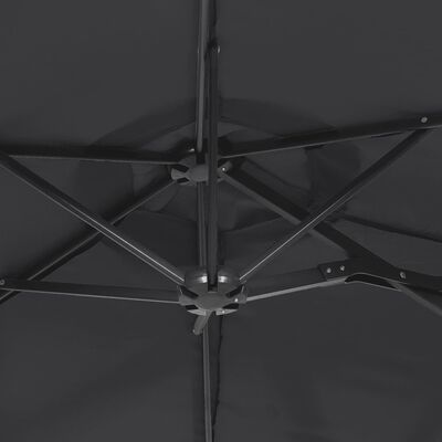 vidaXL Parasol à double tête noir 316x240 cm