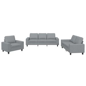 vidaXL Ensemble de canap&eacute;s 3 pcs gris clair tissu
