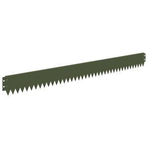 vidaXL Bordure de Pelouse 50 pcs 103 x 10 cm Acier Vert olive