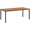 vidaXL Table de Jardin Noir 190 x 90 x 75 cm polyrotin