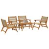 vidaXL Chaises de jardin avec table 5 pcs Beige Bois d'acacia massif