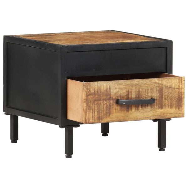 vidaXL Table de chevet 40x40x35 cm Bois de manguier brut