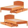 vidaXL Cadre de lit sans matelas cire marron 90x190 cm bois pin massif