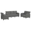 vidaXL Ensemble de Canap&eacute;s 3 pcs Gris fonc&eacute; Velours