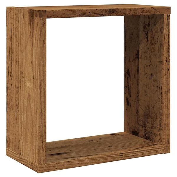 vidaXL &Eacute;tag&egrave;res cube murales 2 pcs vieux bois 30x15x30 cm
