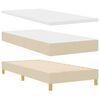 vidaXL Lit &agrave; ressorts avec matelas Cr&egrave;me 200 x 90 cm Polyester