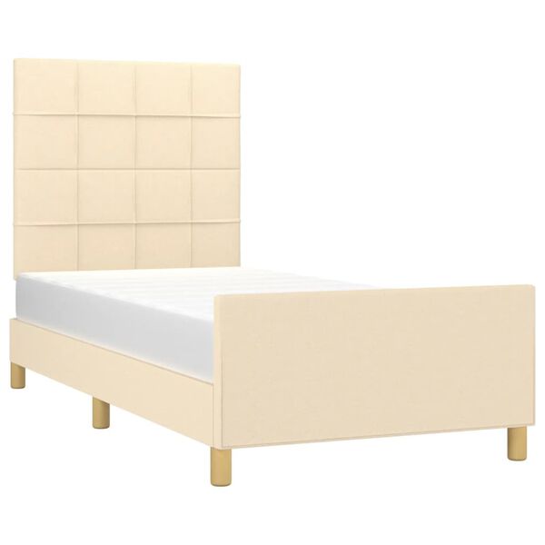 vidaXL Cadre de lit sans matelas cr&egrave;me 100x200 cm tissu